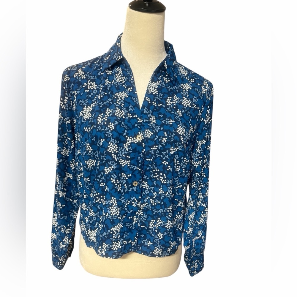 Michael Kors Navy Floral Button-Down Shirt